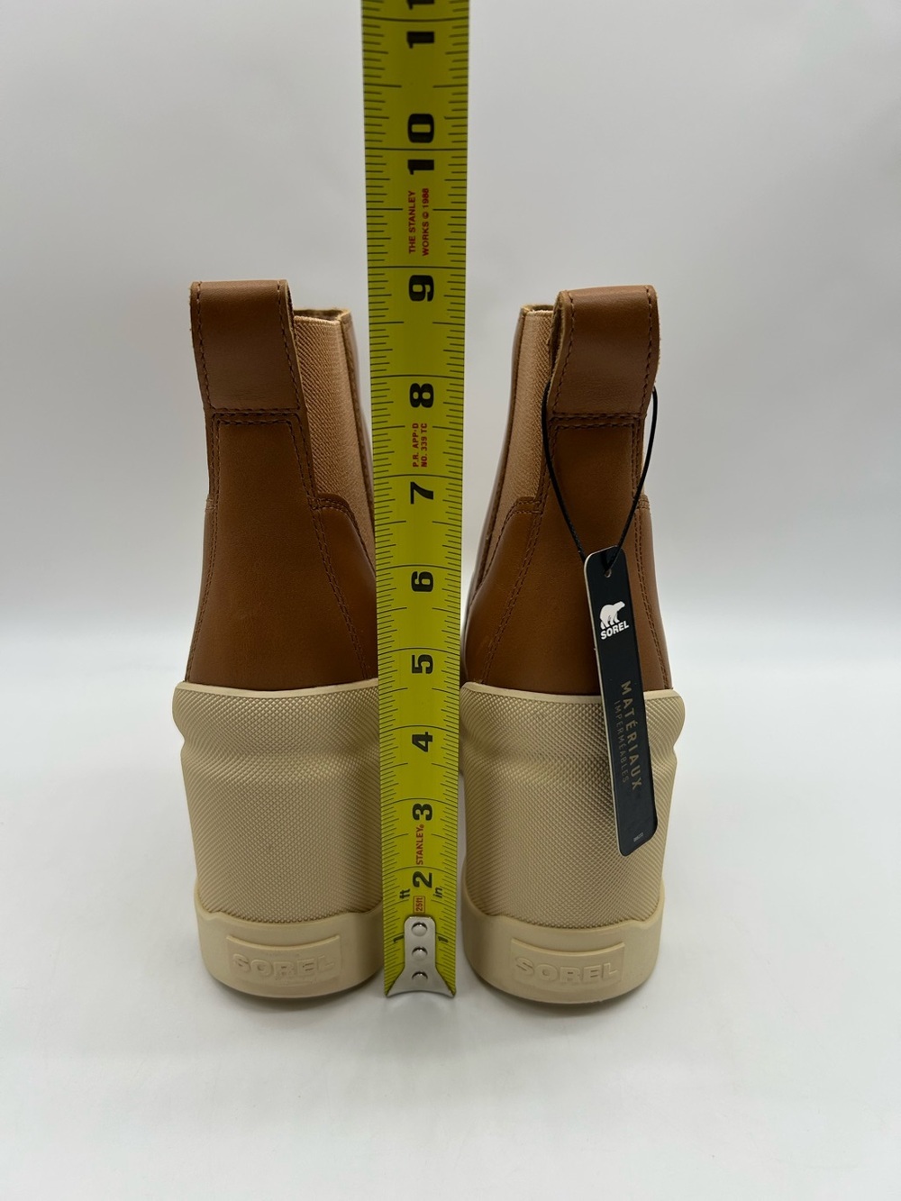Sorel Caribou X Heel Chelsea Waterproof Ankle Boots Tawny Buff Size 11 NWB - Picture 8 of 13